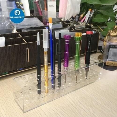 Transparent Desktop Precision Screws Storage Rack Screwdriver Storage Bracket Organizer Holder Mobile Phone Repair Tool