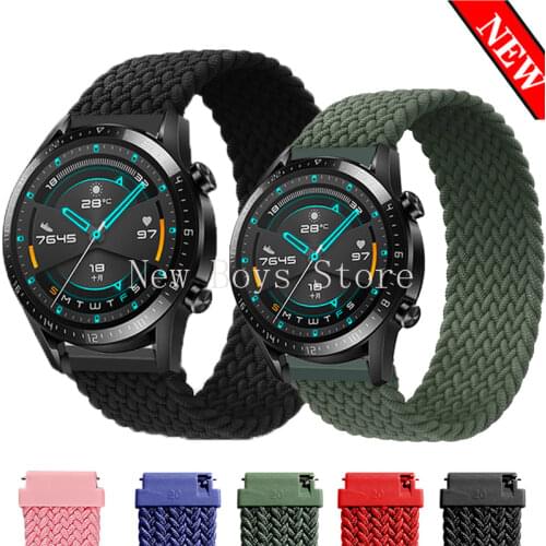 20 22MM Braided Loop Nylon Strap For Samsung Galaxy Watch 3 41 45mm Gear S3 Frontier 46/42 Active 2 Amazfit Bip Huawei GT/2 band