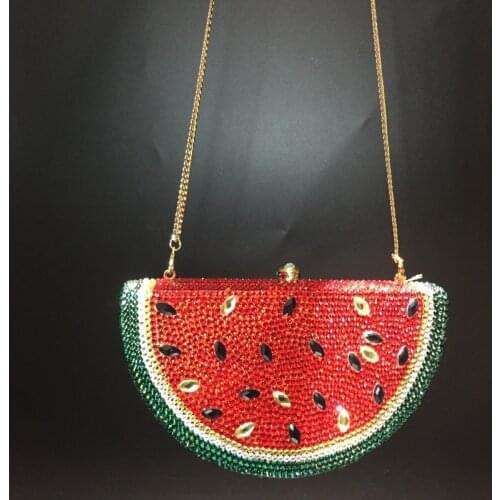 Luxury watermelon Design Wedding clutch Purse Evening bag Clutch Bags For Ladies Handbags Crystal crossbody Bags for party gift