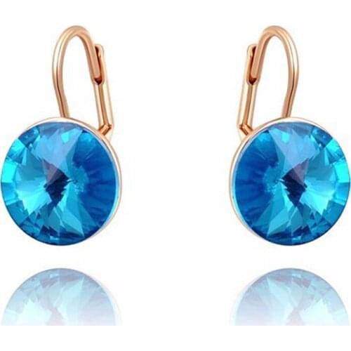 Lo Paulina 2018 New rivori 1122 14mm China round stone drop earrings with austrian crystal good for mothers day gift joyas