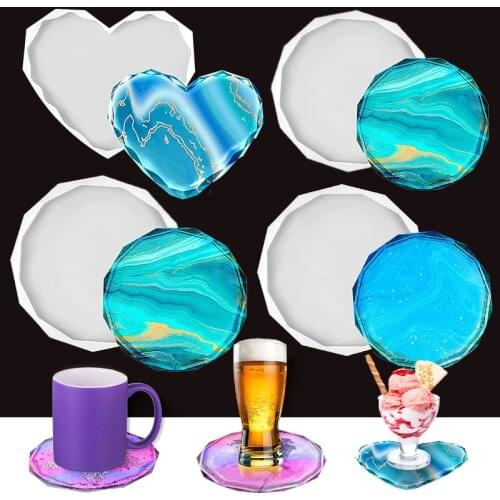 Diamond Edge Round Coaster Silicone Molds for DIY Resin Casting Molds Epoxy Resin Cups Mats Home Decoration