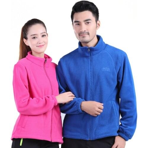 DICHSKI Autumn Winter Thermal Fleece Jacket Outdoor Windproof Camping Hiking Hunting Overcoat For Men And Women Plus Size XXL