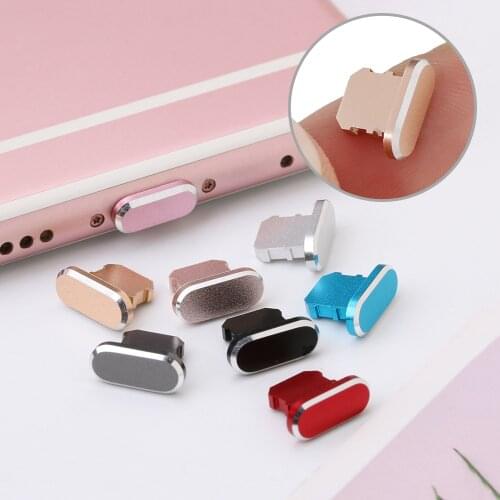 2pcs Metal Anti Dust Charger Dustproof Stopper Dock Plug Stopper Cap Cover for iPhone X XR Max 8 7 6S Plus Phone Accessories