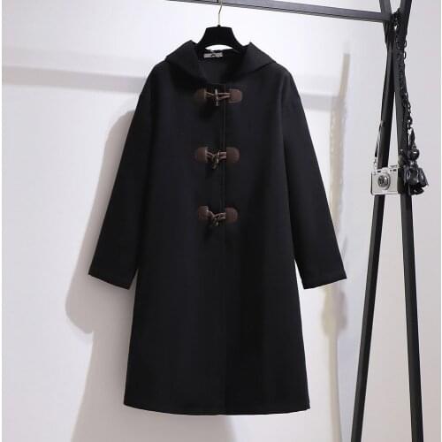 150Kg Plus size womens autumn winter double-sided woolen coat bust 156cm 6XL 7XL 8XL 9XL 10XL long horn buttoned woolen coat