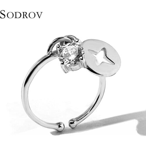 Hot Sale 100% 925 Sterling Silver Lovely Star Dangle Finger Rings for Women Sterling Silver Jewelry Gift R017