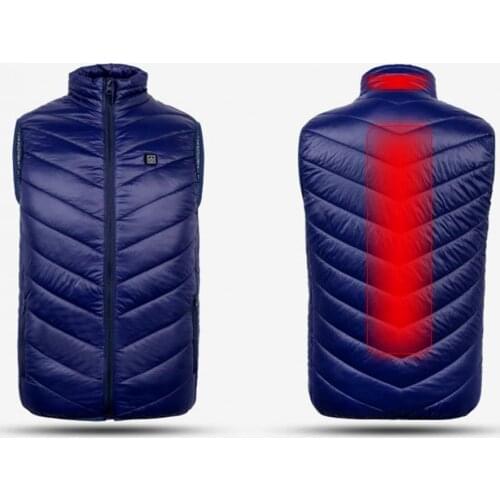 Winter Unisex Sleeveless Zipper Smart USB Charging Heating Waistcoat Cotton Vest