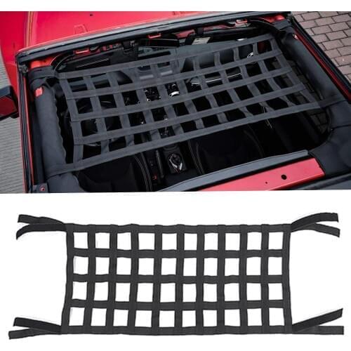 2Pcs Heavy Duty Cargo Net For Jeep Wrangler TJ JK JL 97-18 Multifunctional Car Top Roof Storage Hammock Bed Rest Network Cover