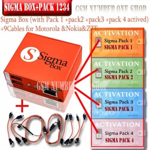2020 Newest Original Sigma box + 9 Cable with Pack1+Pack2+Pack3 + Pack4 new update forhuawei