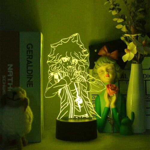 Anime Danganronpa V3 Figure Nagito Komaeda Led Night Lights Gifts for Kids Friends Game Lamp Bedroom Bedside Table Art Decor