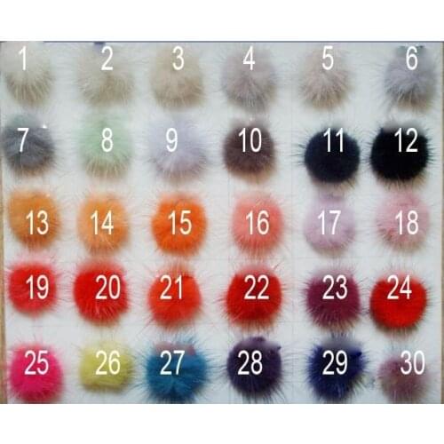 Free shipping!!!! DIY jewelry findings-30mm mixed color mink fur ball