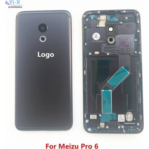 Cove For Meizu Mx6 pro Battery Back Cover For MEIZU Pro 6 Housing Case With Camera Lens+Flash Frame+Power Volume Buttons