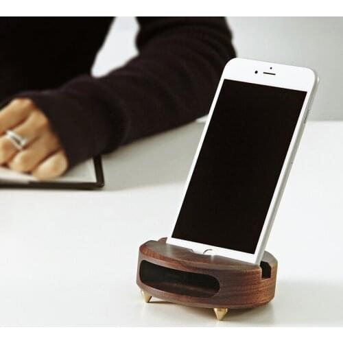 Wooden Mobile Phone Charger Holder Smart Watch Desktop Charging Stand Base Wooden Phone Stent