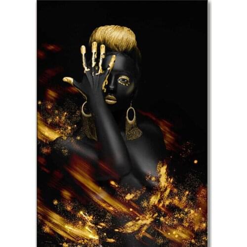 Diy full square round diamond painting African Art Black Gold Sexy Nude 5d diamond mazayka embroidery woman iamond decor