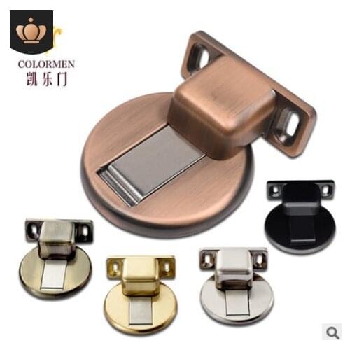 Zinc Alloy Casting Floor-mounted Magnetic Door Stopper Door Stops Floor Suction Door Holder For Home Furniture Hardware