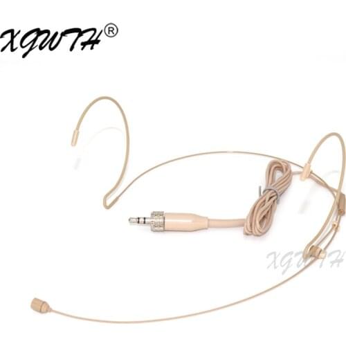 Double Over Ear Microphone Headset Headworn Earset Mic for Sennheiser Wireless BodyPack Transmitter 3.5mm Screw Lock Plug Skin