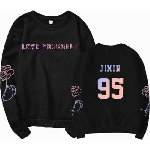 K-pop Bangtan Sonyeondan High collar long sleeve sweatshirt Jin, Suga, J-Hope, RM, Jimin, V, Jungkook Letter printed hoodie