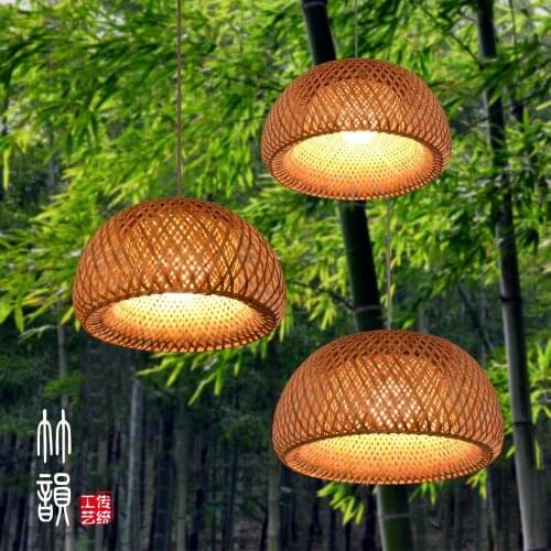 Chinese bamboo chandelier creative dining room living room bedroom balcony lamps Handmade bamboo Chandelier zb26