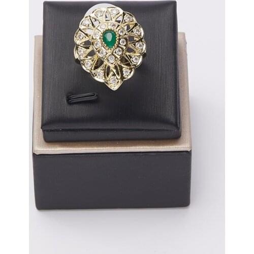 Finger Rings Women Round Crystal Caesar Ring Gold Color Ethnic Wedding Jewelry Ring