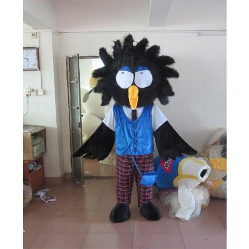 Wearing performance mascot black bird cartoon costume bird COS mascot Halloween Christmas Party Masquerade Anime Shows