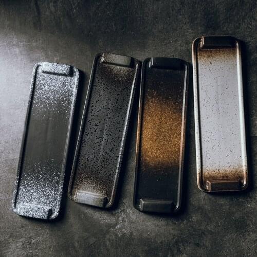 Creative Japanese cuisine Sushi plate restaurant long plate rectangular ceramic plate large flat plate tableware set