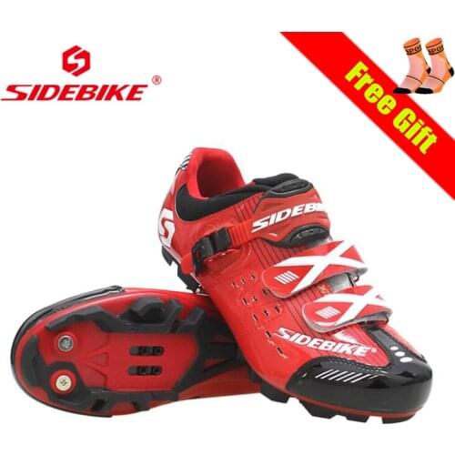 SIDEBIKE Red Mountain Bike Sneakers Sapatilha Ciclismo Mtb Men Women Breathable Self-locking Professional Bicycle SPD Shoes