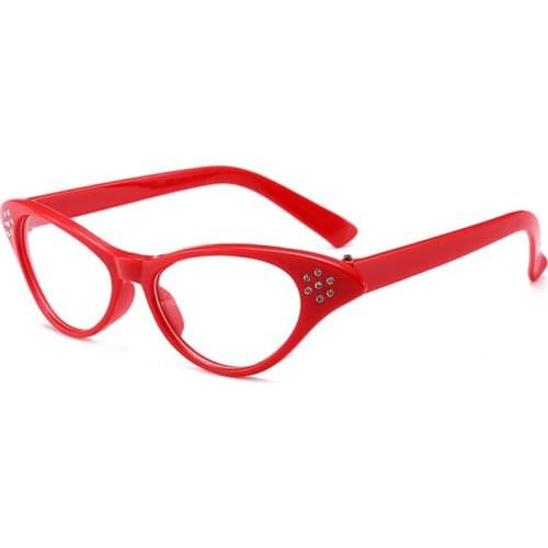 Fashion Women Cat Eye Glasses Frame Transparent glasses Female Plum Blossom Diamond Eyeglasses Beauty Clear glass glasses Frames