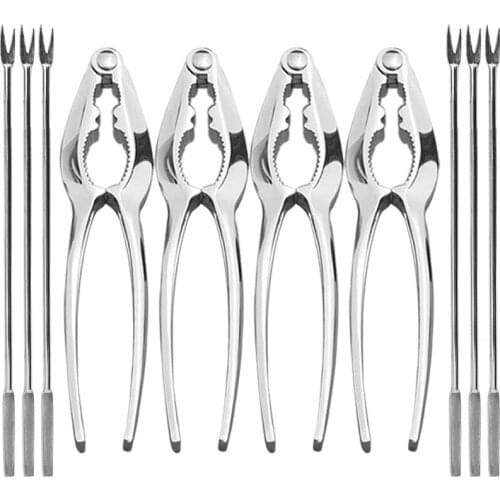 Seafood Tools Set Nut Crackers of 10 Pcs Seafood Opener Tool Set, 4 Pcs Crab Crackers and 6 Pcs Seafood Forks Promotion