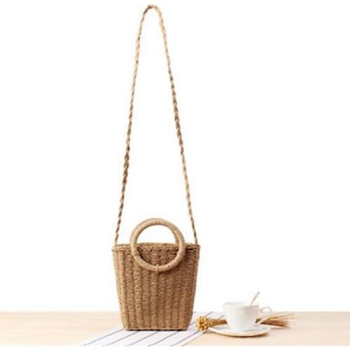 British style new handkerchief slung dual-use woven bag holiday beach straw bag retro fashion womens bag