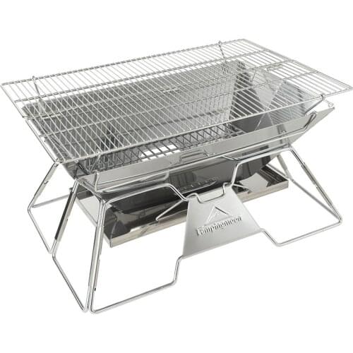 Campingmoon Mt-2/3 Outdoor Portable BBQ Grill Stainless Steel Folding Barbecue Grill Picnic Equipment