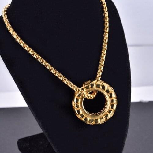 Necklaces Punk Car Tires Pendants Wheel Design 316 Stainless Steel Men and Women Jewelry