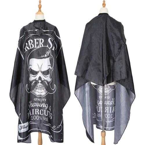 Skull Pattern Hairdressing Cape Waterproof Cutting Hair Cloak Apron Profesional Hairdressers Salon Barber Accessories Peluqueria