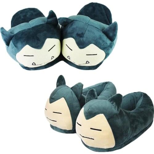 25-28cm 2 Styles Anime Plush Indoor Slippers Stuffed Winter Warm Shoes for Adults