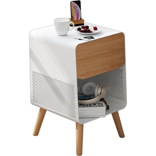 Tieyi bedside cabinet Nordic baking paint creative bedside cabinet storage cabinet modern simple installation free packa
