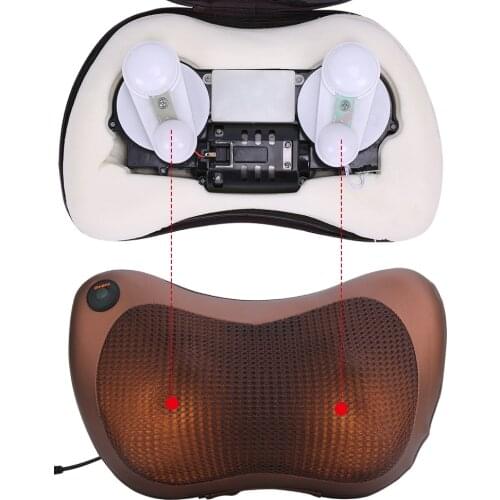 Relaxation Massage Pillow Electric Shoulder Back Heating Kneading Infrared Therapy Pillow Shiatsu Neck Massager For Car Driver