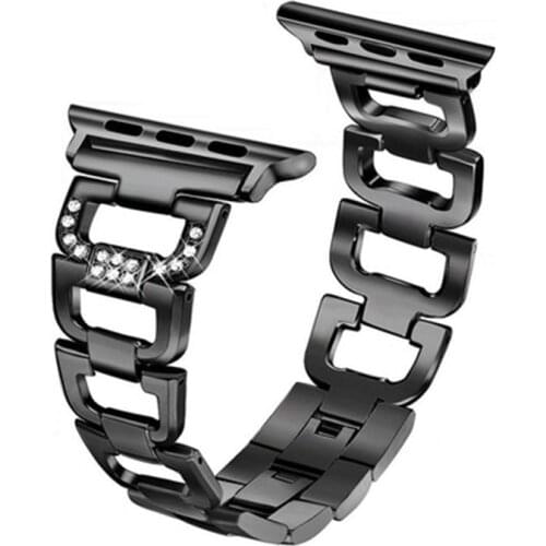 Luxury Bracelet for Apple Watch 40 44MM Diamond Watch Band 38 42MM for iWatch Series 6 5 4 3 2 1 SE Stainless Steel Strap Women