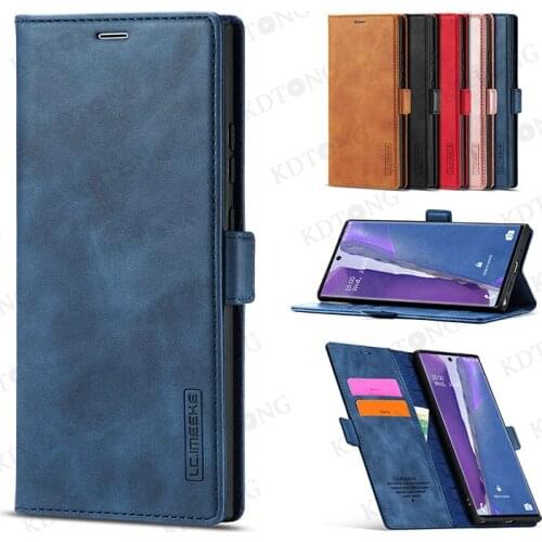 Luxury Ultra Thin Flip Case For Samsung Galaxy Note20 Note10 Ultra Plus Note9 Matte Soft Leather Card Slot Wallet Cover Capa