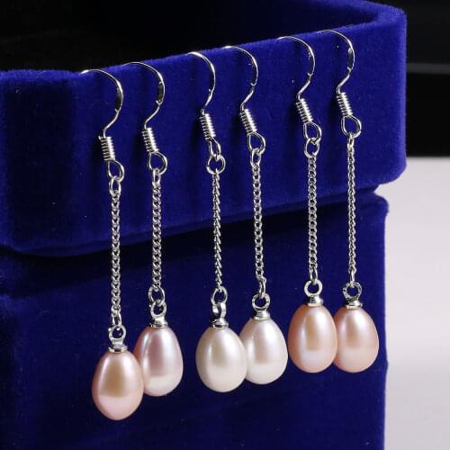 100% Natural Freshwater Pearl Ear Hook Earrings Jewelry Real Pearls Drop Earrings for Women Gifts Wholesale