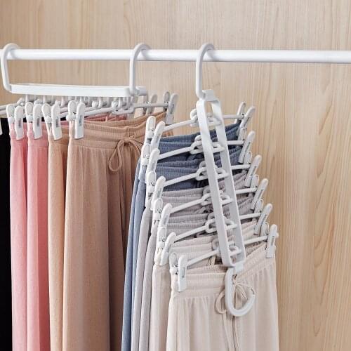 Foldable Trousers Rack Clothes Hanger Laundry Folding Drying Rack Holder Trousers Dryer Organizer Closet Wardrobe Organizer