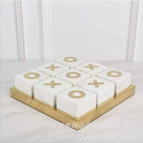 Nordic style light luxury marble chess ornaments postmodern villa study chessboard home soft decorations