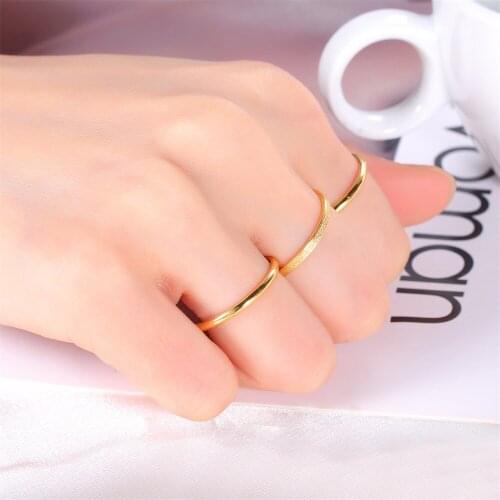 Light Luxury Index Finger Scrub Ring Set Ins Creative Plain Color Gold Rings for Women Simple Tail Ring Unisex Three-piece Suit