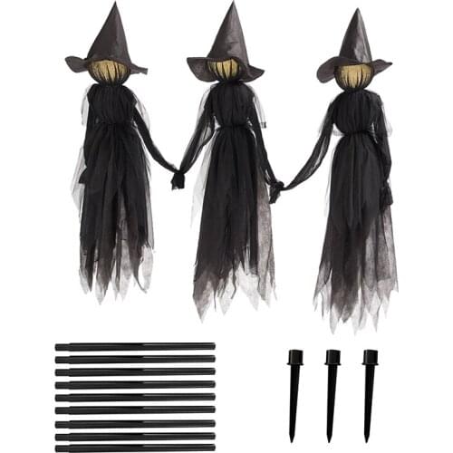LED Halloween Witch LED Lamp Decoration Horror Props Ornament Halloween Decoration Festival Party Light-Up Witches Props Decor