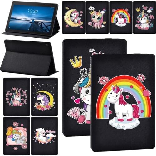 Tablet Case for Lenovo Tab M10 10.1/Tab E10 10.1 Inch Cute Unicorn Cartoon Pattern Series Protective Cover + Free Stylus