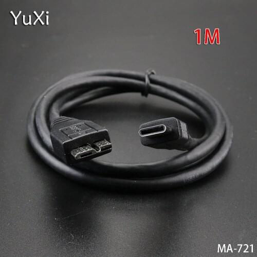 YuXi 1M/0.3M USB 3.1 Type-C to USB 3.0 Micro B Mobile hard disk data cable For External Hard Drive Disk Phone PC Extender