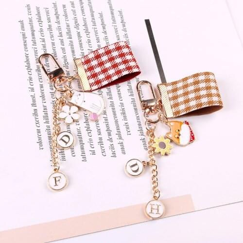 Japan Cartoon Come on Duck Luck Cat Keychain Bluetooth Headset Airpods Pendant Accessories Letter Charm Jewelry