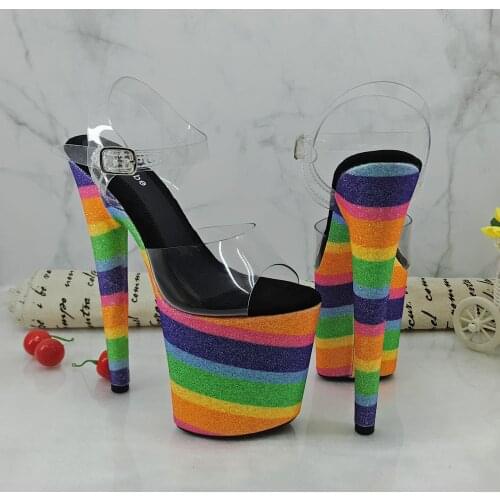 Leecabe 8Inch/20cm Womens Platform Sandals party High Heels Shoes Pole Dancing Shoes
