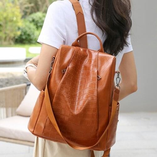 2021 New High Quality Leather Women Backpack Anti-Theft Travel Backpack Large Capacity School Bags for Teenage Girls Mochila