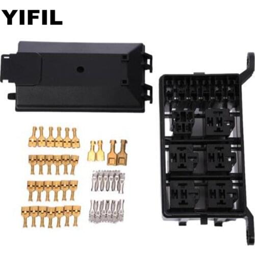 1set/lot Socket Fuse Box Holder 6 Relay 5 Road The Nacelle Insurance Auto Relays Vehicle Boat Insurance Parts