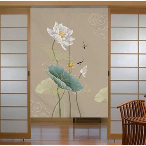 1PCS Ink Painting Chinese Japan Style Door Curtains Decorative Door Curtains Home Decor Kitchen Door Curtains RodPocket HM019#30