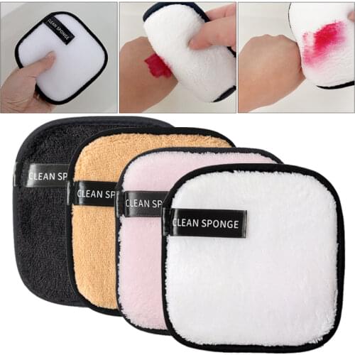 1PC Double Sided Makeup Remover Pads Reusable Cotton Wipes Soft Fiber Make Up Removal Sponge Beauty Tools Cosmetic Cleaning Puff