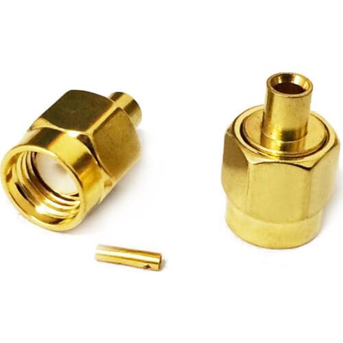 1pc brand new RP-SMA male plug RF coaxial cable connector welding RG405,086" cable straight gold-plated new adapter